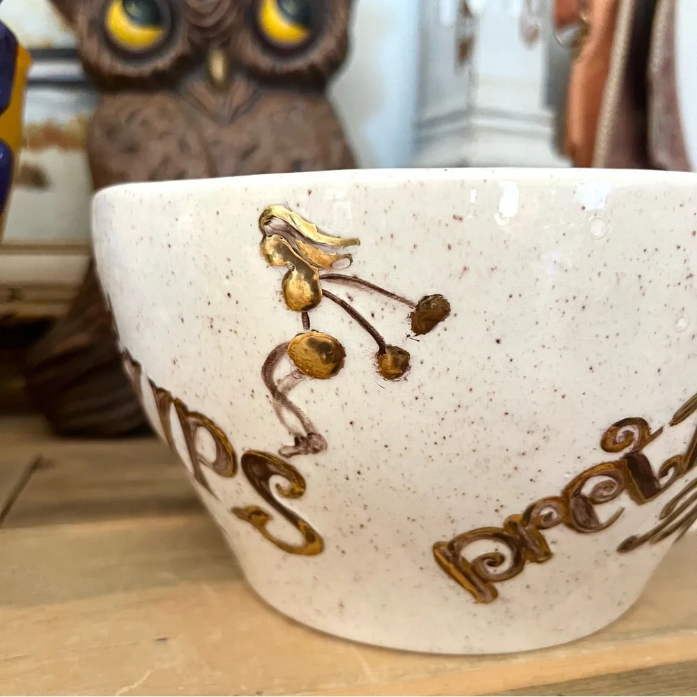 Vintage 1976 Holland Mold Ceramic Oversized Mug Popcorn Bowl Hand Painted Signed - Picture 4 of 8